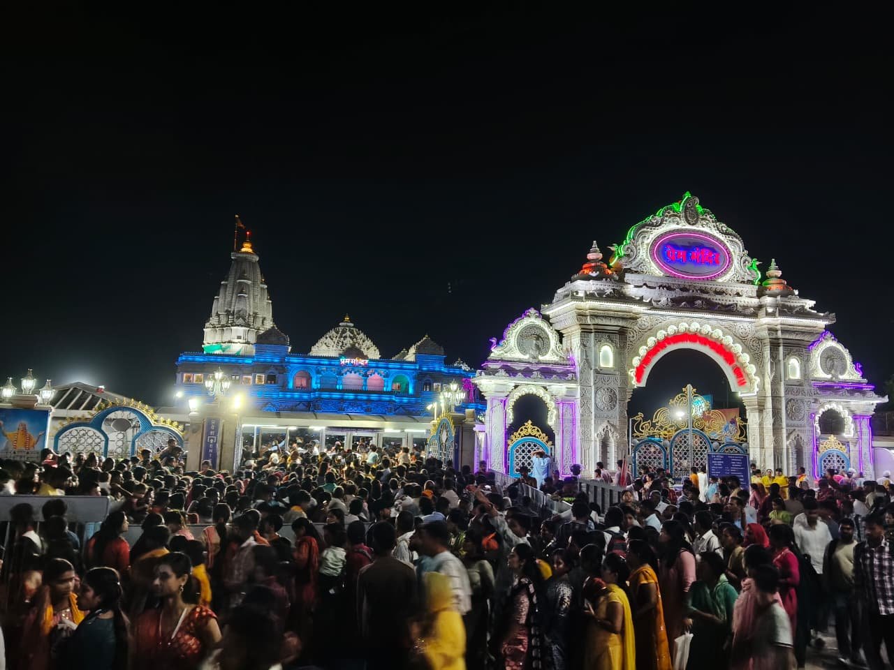 Illuminated Temple Festival Lights